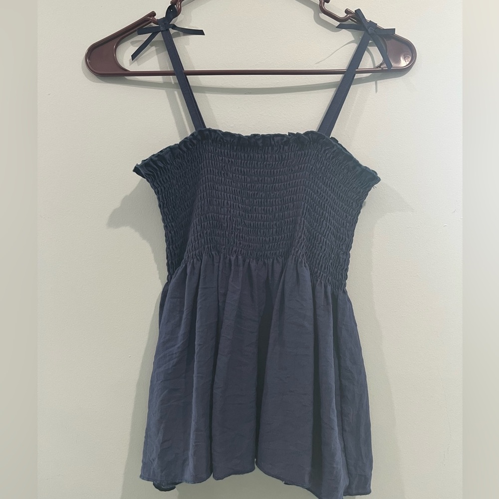 girls navy babydoll top